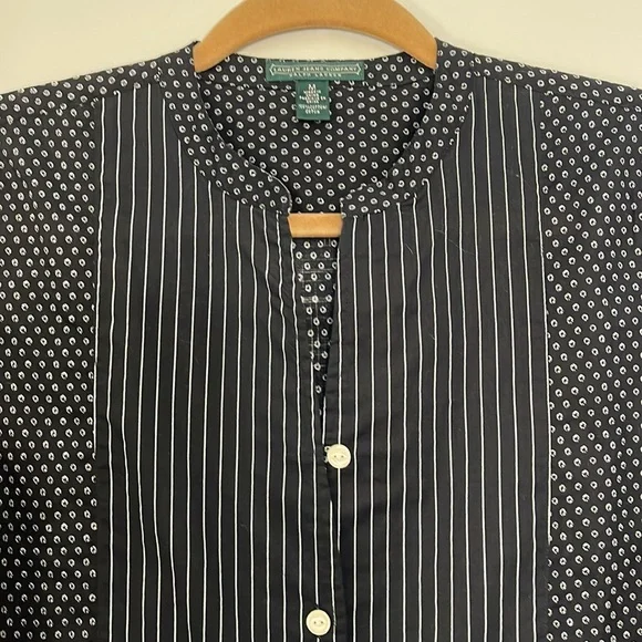 LAUREN JEANS COMPANY RALPH LAUREN split neck long sleeves shirt - Picture 2 of 4